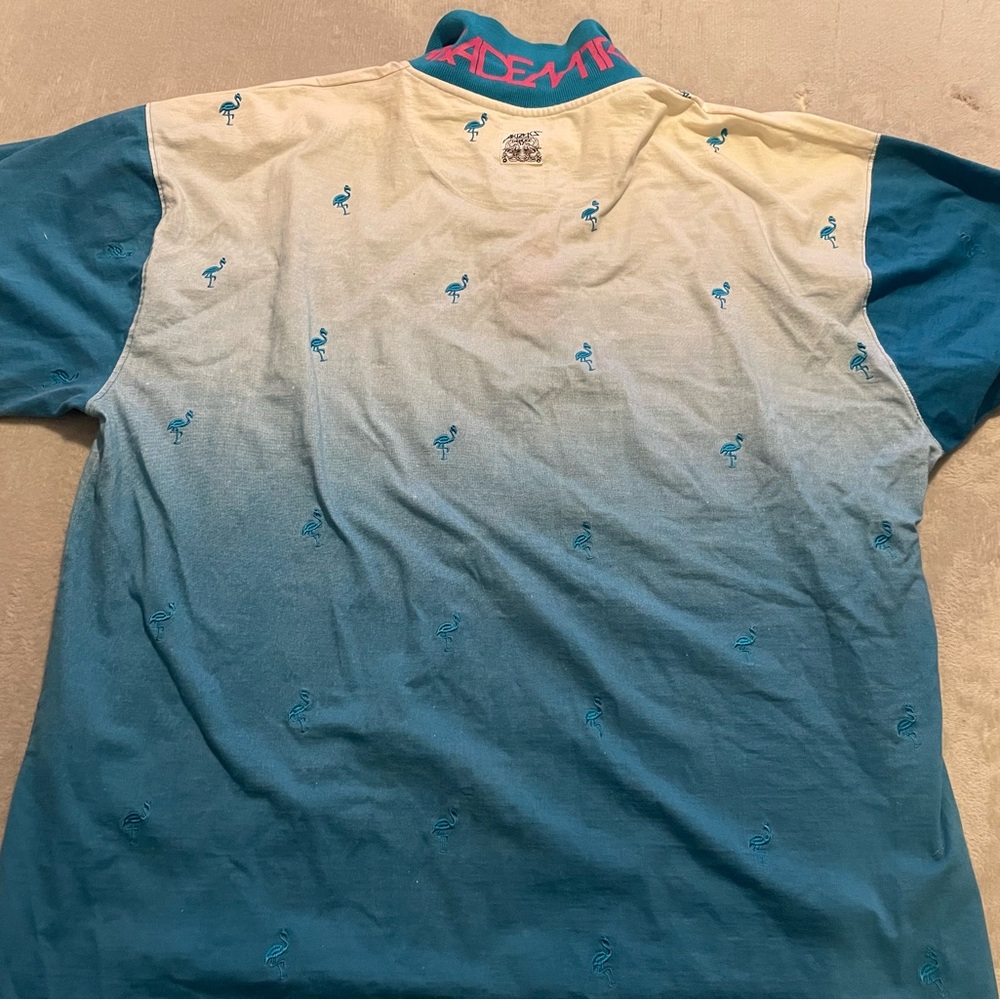 Akademiks AOP Flamingo Blue Ombré Polo Shirt Mens 3XL Streetwear Y2K - Picture 5 of 6